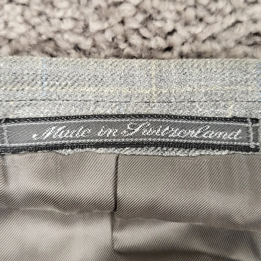 Ermenegildo Zegna For Bergdorf Goodman Mens Wool Silk Linen Suit Blazer Gray 42L